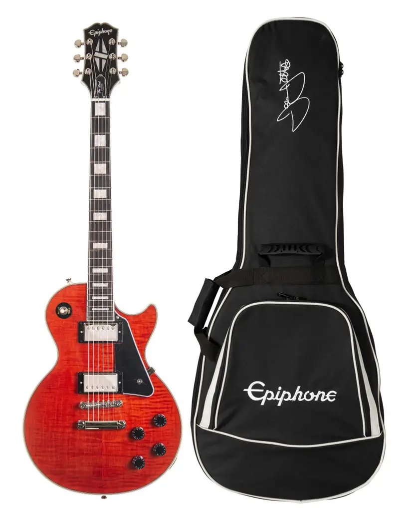 products epiphone les paul custom figured electric guitar with premium gig bag transparent red a156062 products epiphone les paul custom figured electric guitar with premium gig bag transparent red a156062