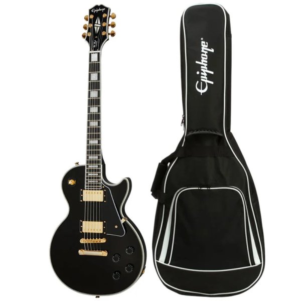 products epiphone les paul custom original collection electric guitar with gig bag ebony a153104
