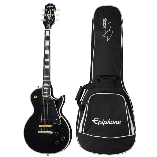 products epiphone les paul custom p90 limited edition electric guitar with premium gig bag ebony a156070
