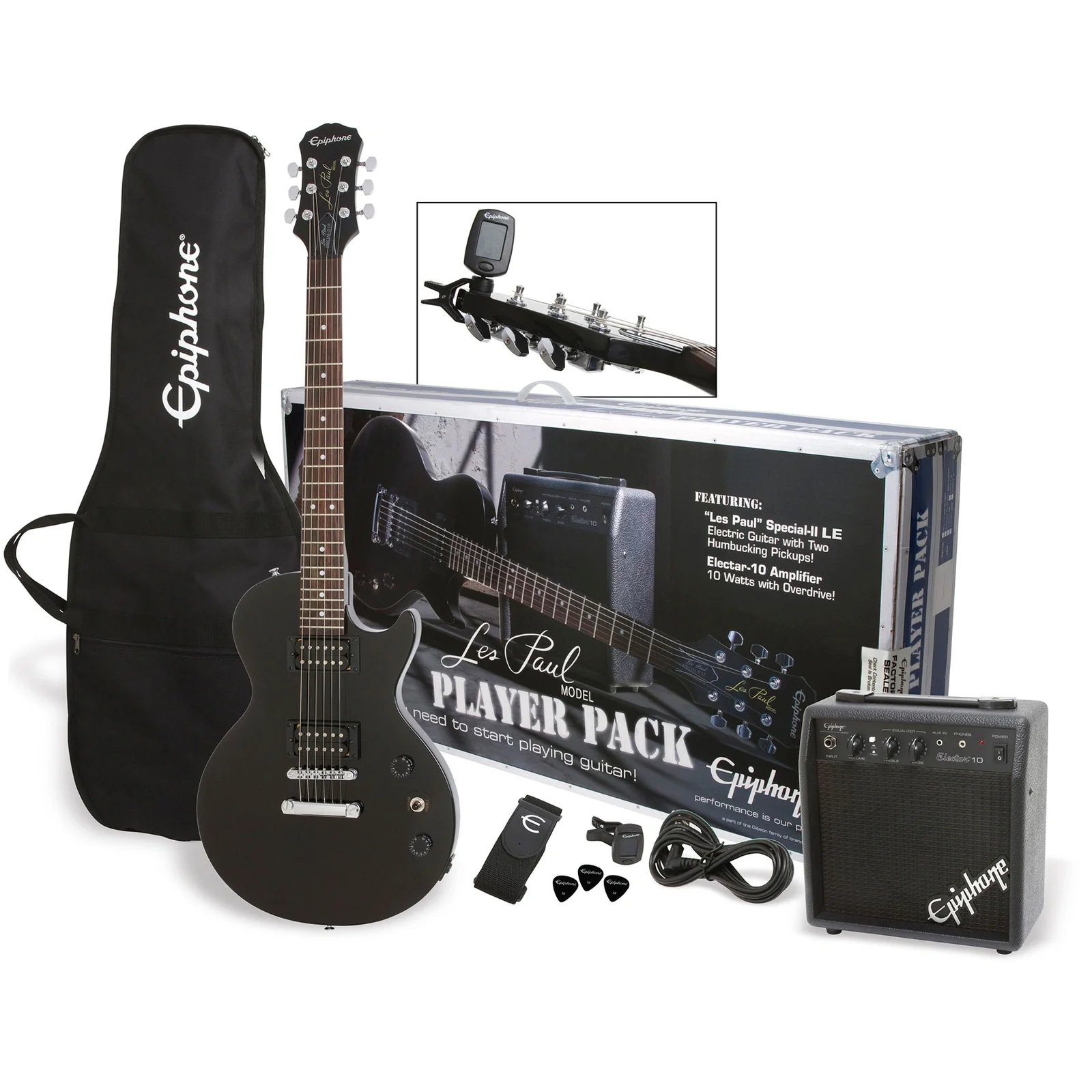 products epiphone les paul player pack ebony a143728 products epiphone les paul player pack ebony a143728