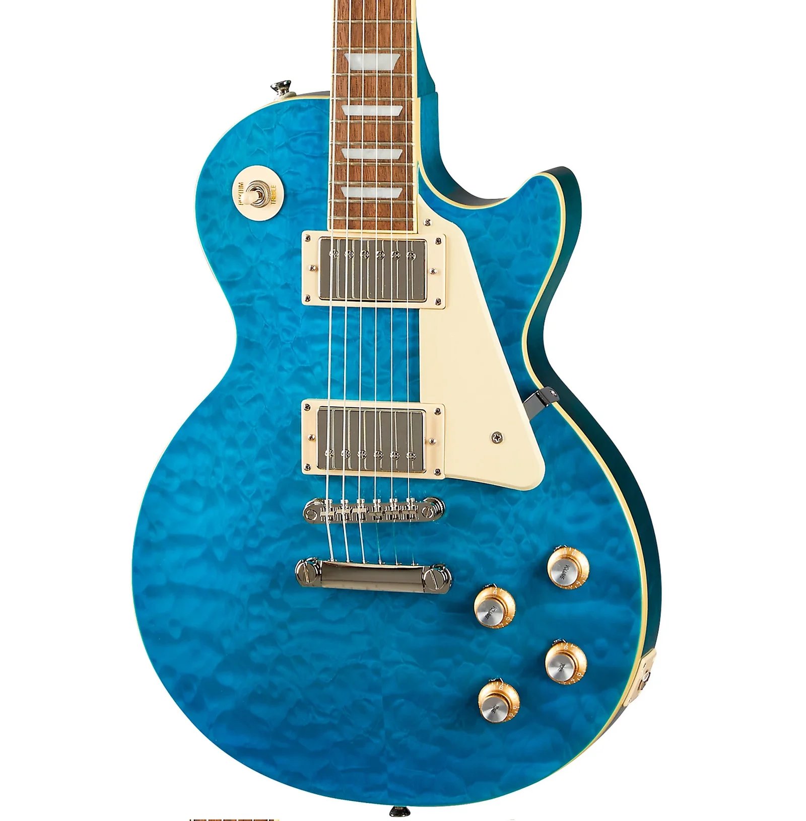 products epiphone les paul standard 60s quilt top electric guitar transluent blue a156201 products epiphone les paul standard 60s quilt top electric guitar transluent blue a156201