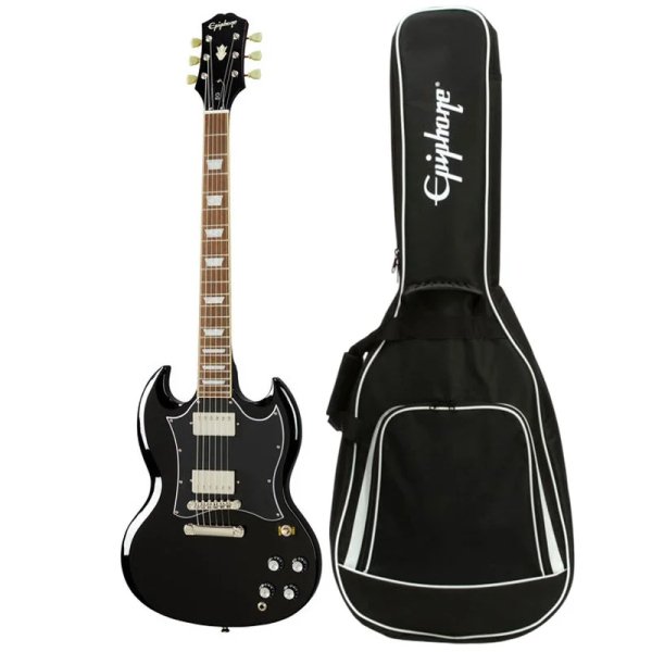 products epiphone sg standard ebony electric guitar with gig bag a155059
