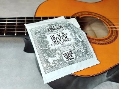 products ernie ball 2406 ernesto palla black and silver nylon classical guitar strings a134673