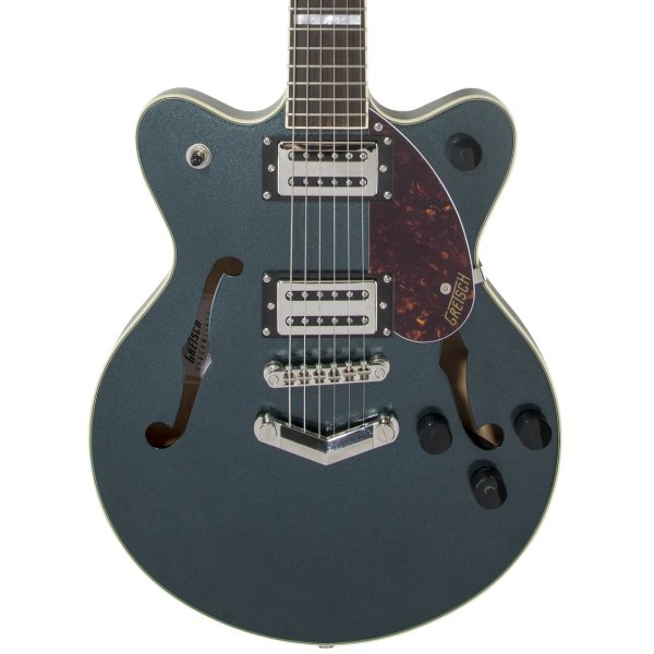 products gretsch g2655t streamliner centre block jr double cut guitar with v stoptail gun metal 6482