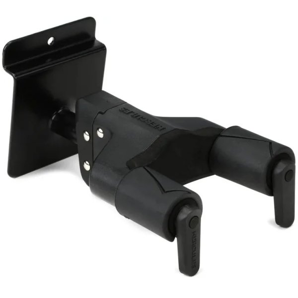 products hercules gsp39sb plus auto grip system guitar hanger slat wall mount short arm a146829