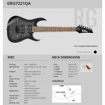 products ibanez grg7221qa tks 7 string electric guitar transparent black sunburst a137672