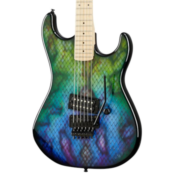 products kramer baretta custom graphics viper electric guitar snakeskin green blue fade 7220