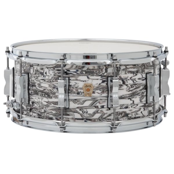 products ludwig classic maple ls403xxwa 6 5 x14 snare drum white abalone 10111