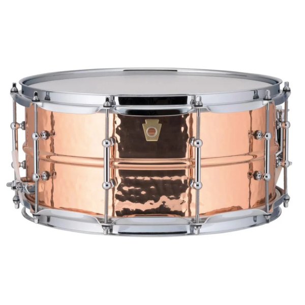 products ludwig copperphonic hammered lc662kt 6 5 x14 snare drum with tube lugs 8244