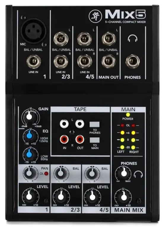 products mackie mix5 5 channel compact analog mixer 8648 products mackie mix5 5 channel compact analog mixer 8648