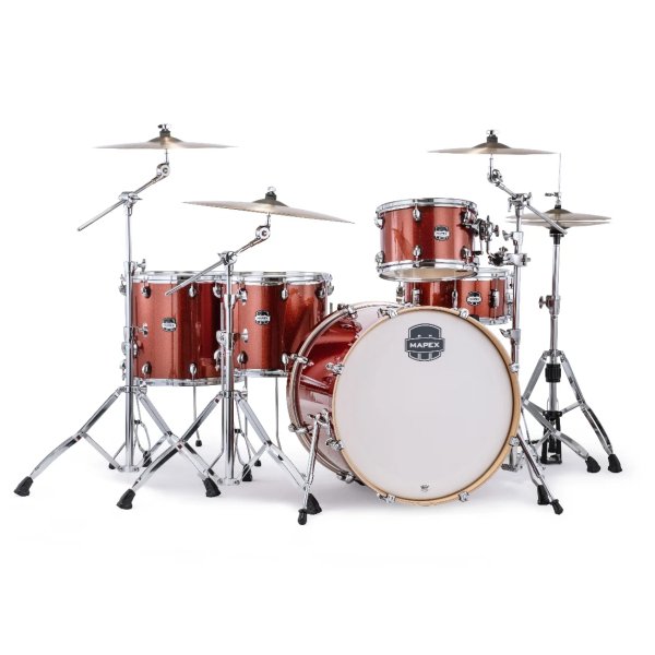 products mapex mars birch ma628sf or 6 piece crossover drum set blood orange sparkle 8330