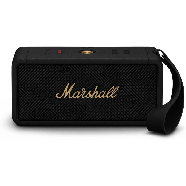 products marshall middleton portable bluetooth speaker black and brass 9070