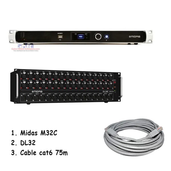 products midas m32c digital rackmount mixer paket dl32 cable cat6 4768