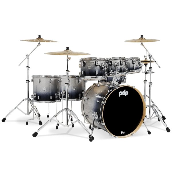 products pdp concept maple pdcm2217sb silver to black fade lacquer 7 piece drum kit 8056