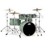 products pdp concept maple pdcm2217sf satin seafoam covering 7 piece drum set with double pedals 10071