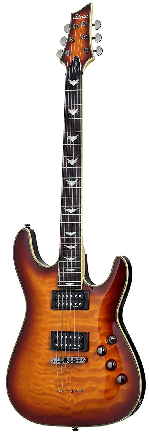 products schecter omen extreme 6 electric guitar vintage sunburst a107070