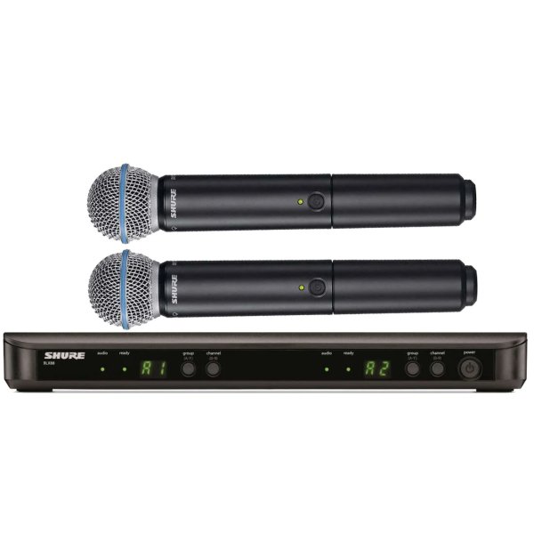 products shure blx288 beta58 dual channel handheld wireless system 2649