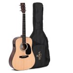 products sigma sdm ste satin dreadnought natural acoustic electric guitar with bag 7131