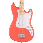 products squier sonic bronco bass guitar w white pickguard maple fb tahitian coral 8094
