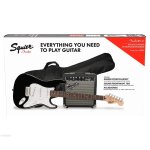 products squier stratocaster electric guitar pack with gig bag and frontman 10g amp a106284