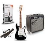 products squier stratocaster electric guitar pack with gig bag and frontman 10g amp a106286