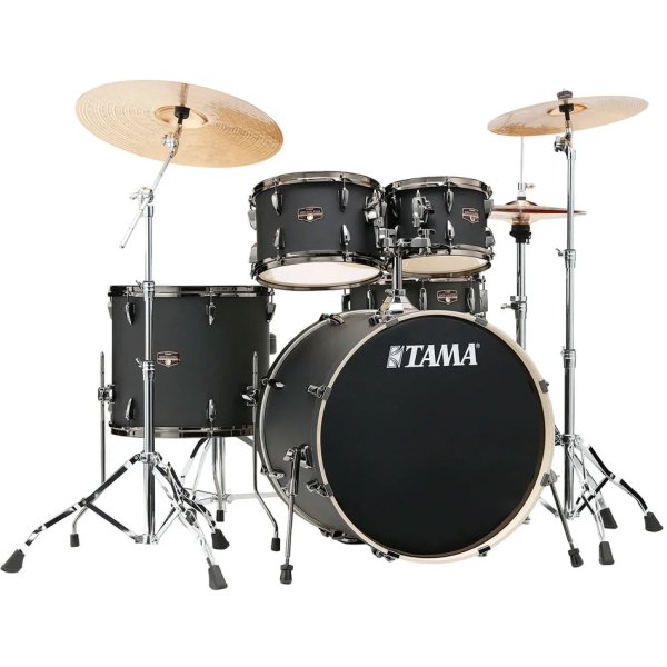 products tama imperial star ip52h6wbn bob 5 piece drum set with black hardware blacked out black 9734