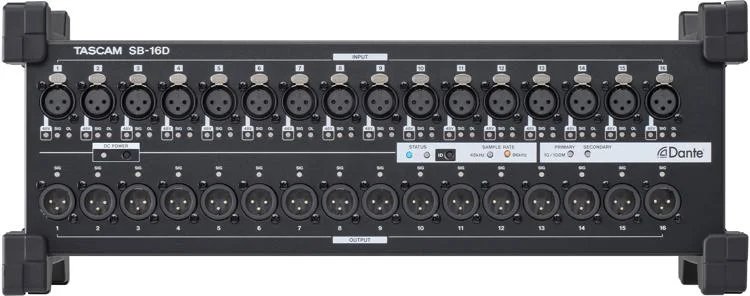 products tascam sb16d 16 input and output dante stage box and audio interface 8018