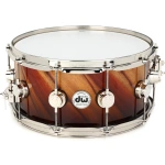 DW Collector's DCEAM0714SCXXXX SonicPly 14×7 inch Exotic Snare Drum, EAM  Natural Lacquer Over Candy Stripe Padauk with Chrome Hardware