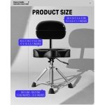 Donner DHT-250 Saddle Hydraulic Drum Throne with Backrest - Gambar 5