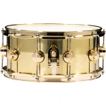 DW Performance DPMR66514SCX713 Polished Brass 14×6.5 inch Snare Drum with Chrome Hardware - Gambar 2