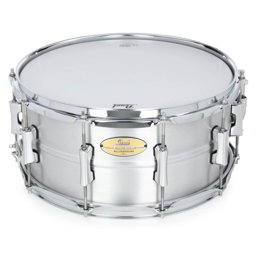 PSC1465AL Pearl Primal Collective PSC1465A 14x6.5inch Snare Drum, Brushed Aluminum - Gambar 1