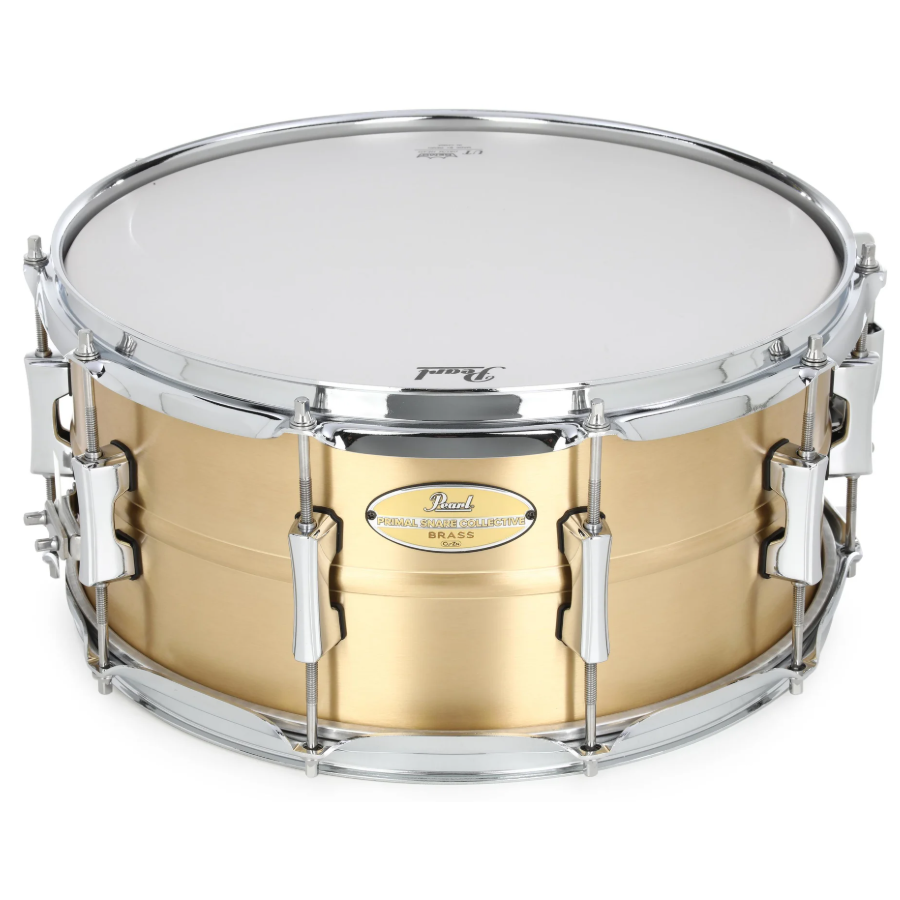 PSC1465B Pearl Primal Collective PSC1465B 14x6.5inch Snare Drum, Brushed Brass - Gambar 1
