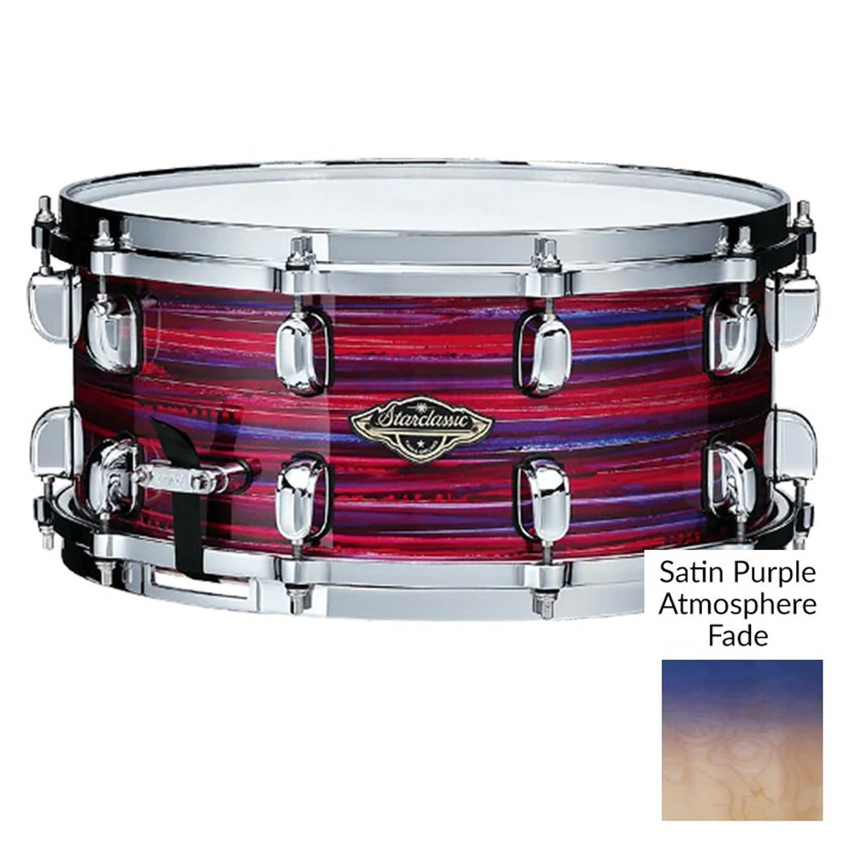 WBSS65-SAF Tama WBSS65-SAF 14x6.5 inch Starclassic Walnut/Birch Snare Drum, Satin Purple Atmosphere Fade - Gambar 1