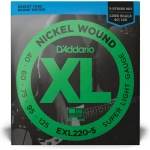 D Addario EXL220-5 5-String Nickel Wound Bass Guitar Strings, Super Light, 40-125, Long Scale