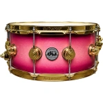 DW Collector’s DCSSC6514SGXXXX SSC Satin Snare Drum 14×6.5 inch Satin Natural to Cherry Burst with Gold Hardware