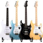 Donner DST Seeker Deluxe SSS Pickup Electric Guitar, White with Accessories - Gambar 2