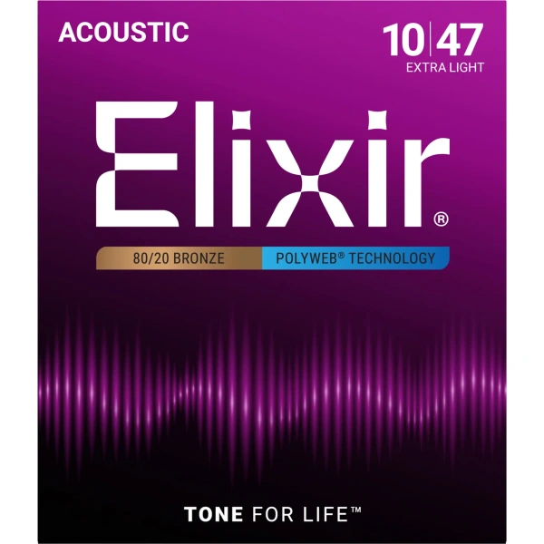 Elixir 11000 Polyweb 80/20 Bronze Acoustic Guitar Strings 10-47