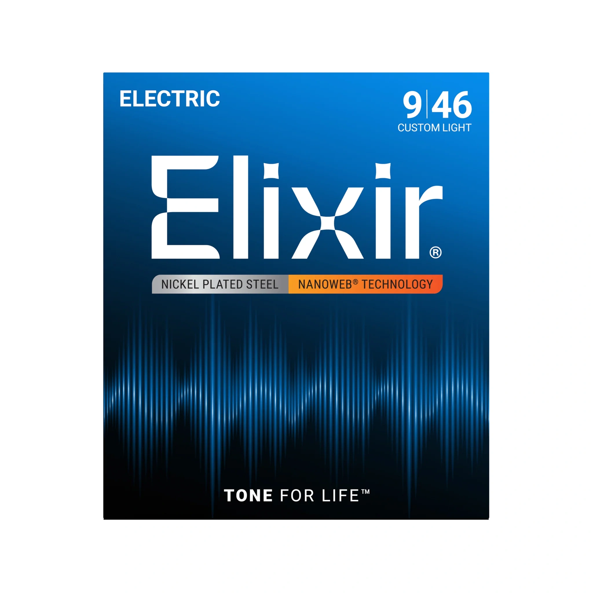 Elixir 12027 Nanoweb Electric Guitar Strings, Custom Light, 9-46 Elixir 12027 Nanoweb Electric Guitar Strings, Custom Light, 9-46