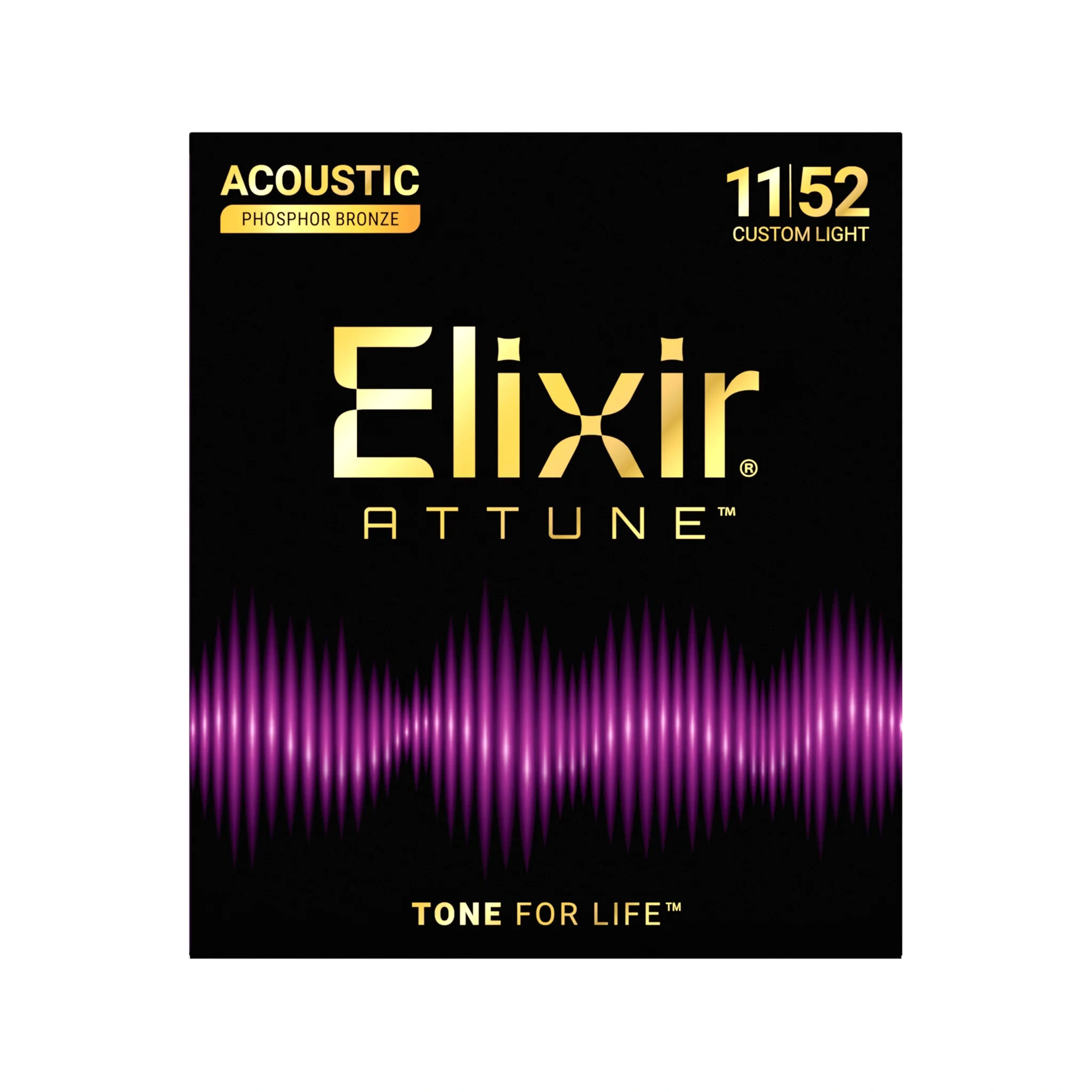 Elixir 21027 Attune Phosphor Bronze Acoustic Guitar Strings, Custom Light, 11-52 Elixir 21027 Attune Phosphor Bronze Acoustic Guitar Strings, Custom Light, 11-52