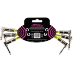 Ernie Ball 6" Angle to Angle Patch Cable, 3-Pack, Black