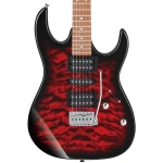 Ibanez GRX70QA TRB Electric Guitar, Transparent Red Burst