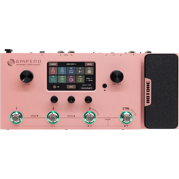 Hotone Limited Edition MP-100 Ampero Multieffects Pedal, Pink