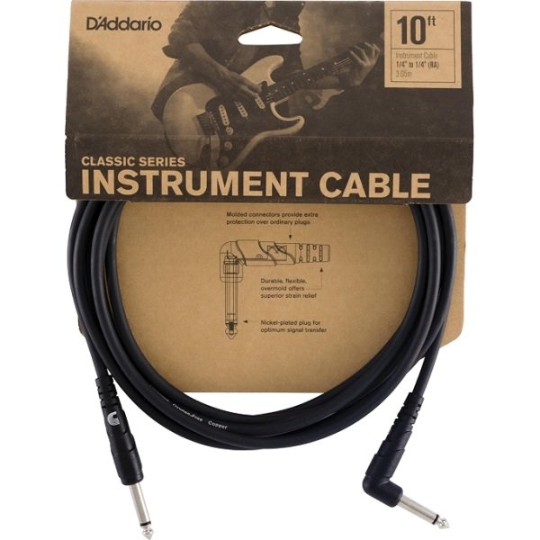D’ADDARIO PLANET WAVES PWCGTRA 10 RA SINGLE CONDUCTOR INSTR CABLE 10FT
