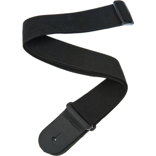 D ADDARIO PWS100 STRAP POLYP LEATHER ENDS BLACK