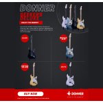 Donner DST Seeker Deluxe SSS Pickup Electric Guitar, White with Accessories - Gambar 3