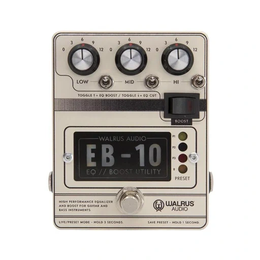 Walrus Audio EB-10 Walrus Audio EB-10 Preamp/EQ/Boost Guitar Effects Pedal, Cream