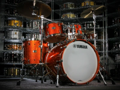 Yamaha Absolute Hybrid Maple 5 Piece Drum Set, Orange Sparkle - Gambar 3