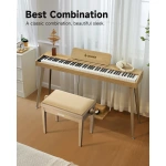 Donner height adjustable piano stool matte beige piano