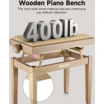 Donner height adjustable piano stool matte beige weight
