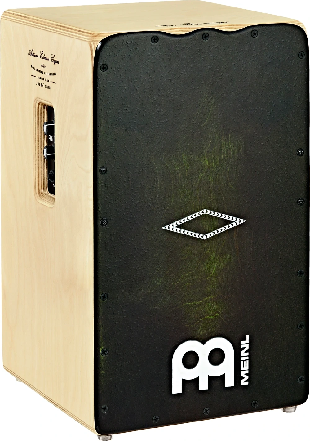 meinl-percussion-artisan-pickup-cajon-olive-burst Cajon Meinl Percussion PAESLDOB Artisan Edition Pickup Cajon, Dark Olive Burst - Gambar 1